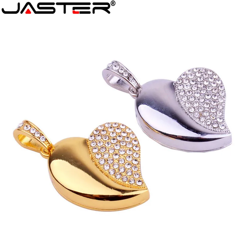 Usb флеш накопитель JASTER в форме сердца с кристаллами 4/16/32/64 ГБ|USB флэш-накопители| |