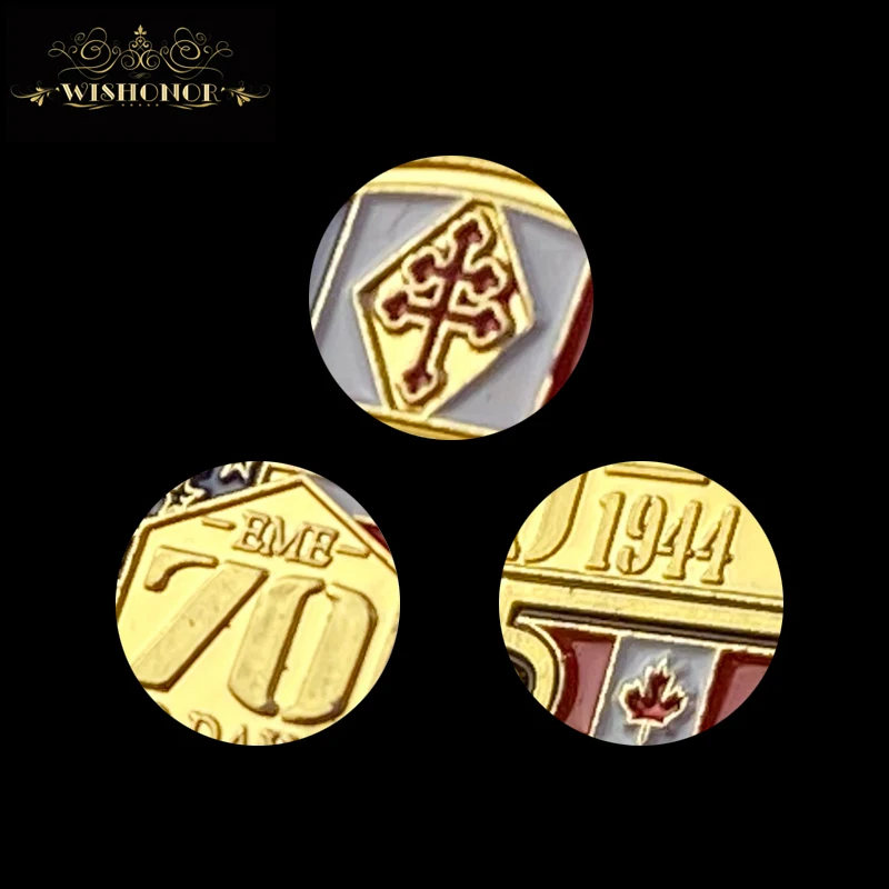 Позолоченные монеты 1944 D-Day металлическая монета 40*3 мм необычная памятная с