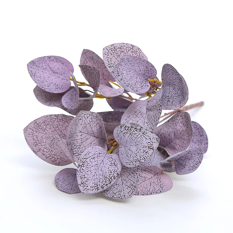 

Artificial Flowers Fake Flowers Green Plants Wedding Decoration Leaf Plant Wall Accessories 5 Fork Silk Cloth Eucalyptus Leaf