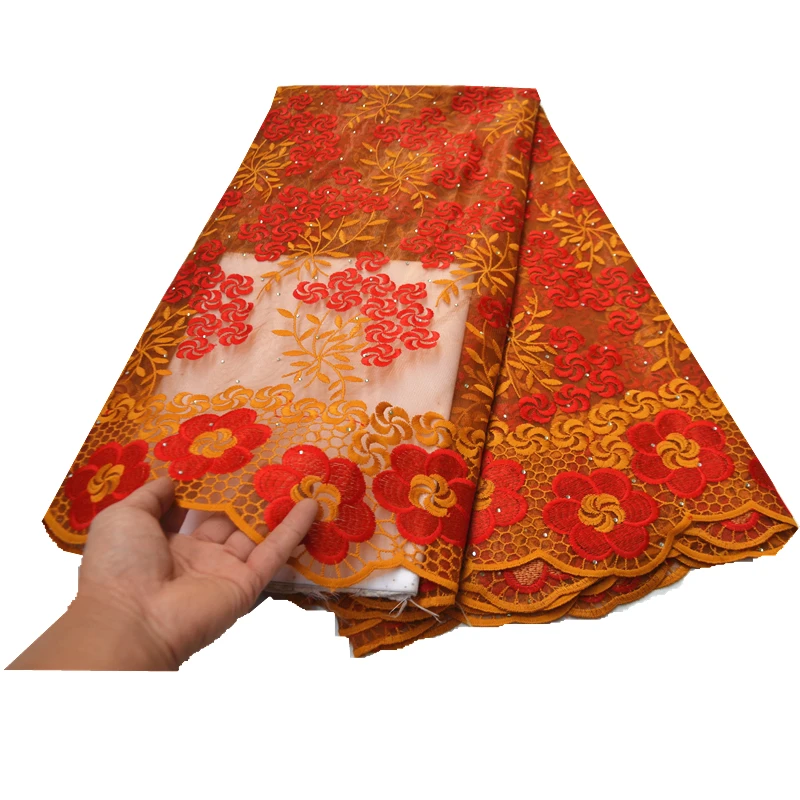 

5yards new purple lace fabric nigerian lace fabric 2020 high quality lace with stones african tulle lace for women dress