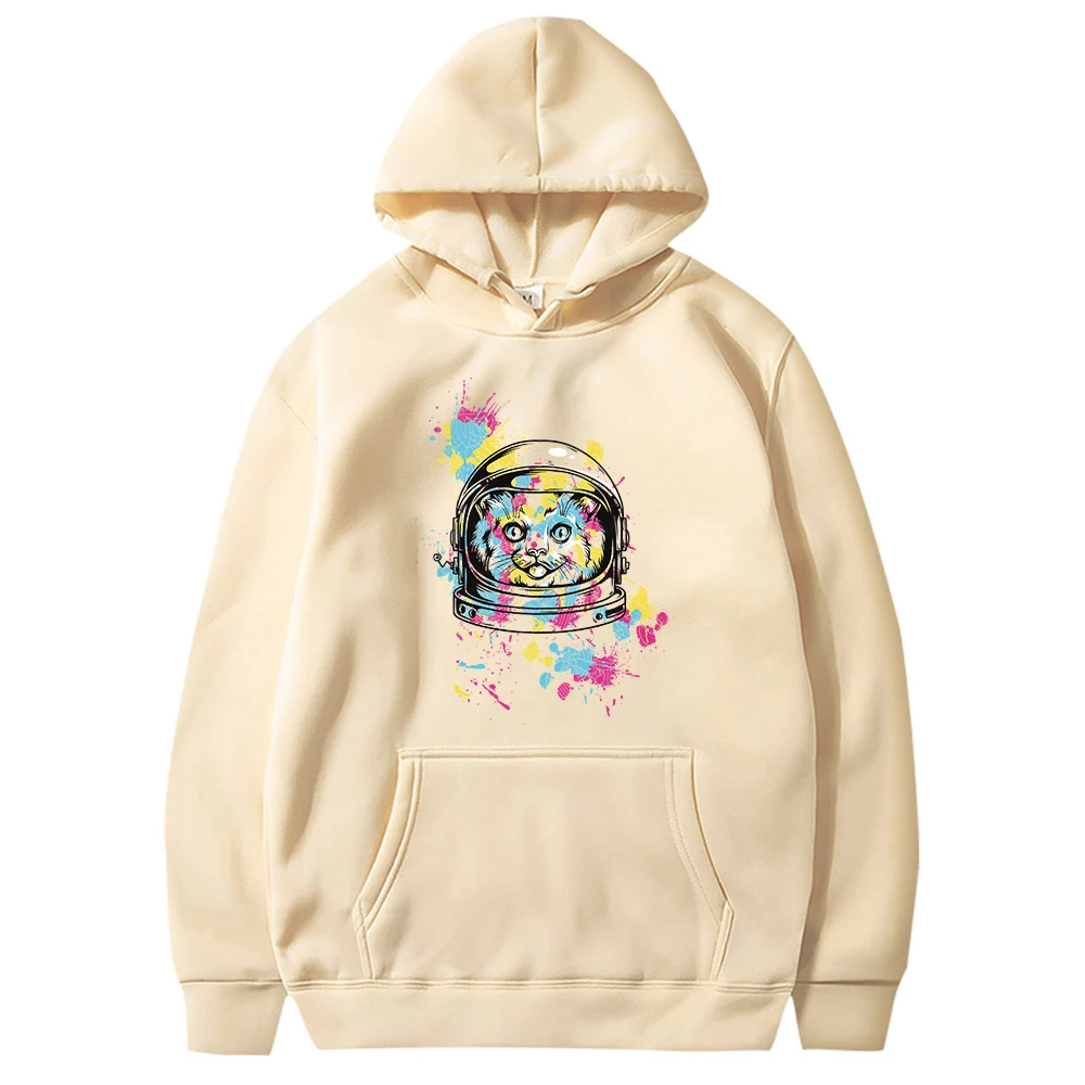 Худи в стиле хип-хоп для женщин и мужчин пуловер Харадзюку с принтом кота