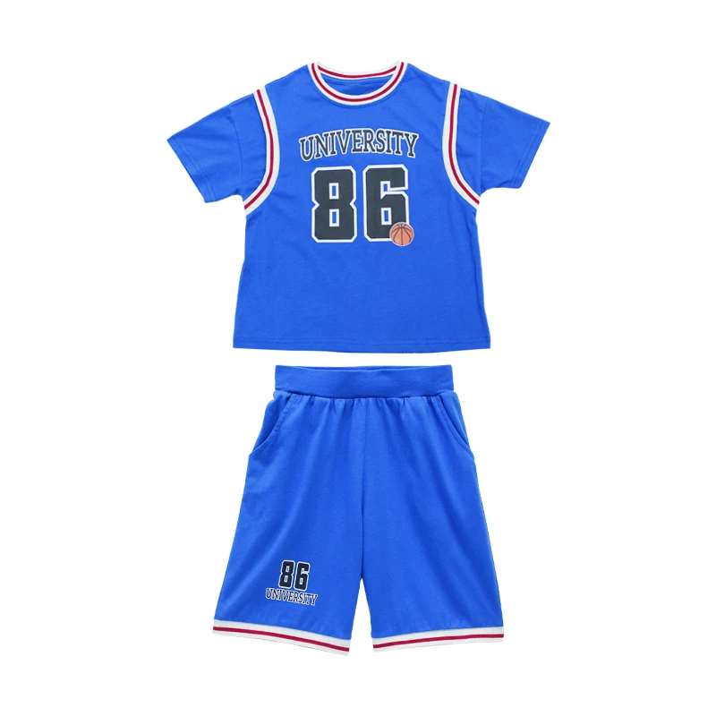 

Boys Sports Basketball Clothes Suit Summer New Children Fashion Leisure Letters Short sleeves Baby T-shirt + Shorts 2pcs sets
