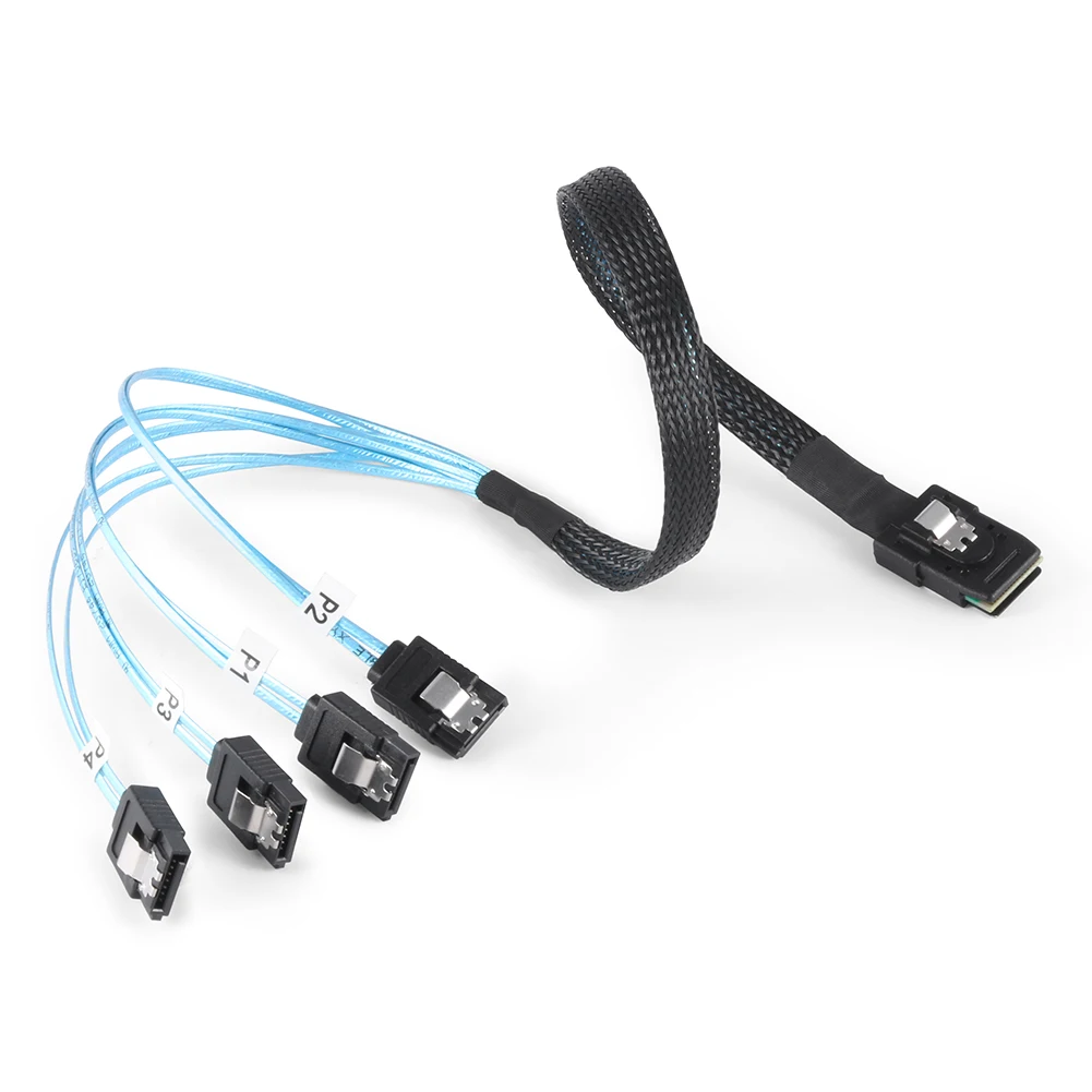 SAS SATA Cable Mini-SAS SFF-8087 to 4 Mini 4i SFF8087 36P To 7P 12Gbps 50cm Hard Drive Data | Компьютеры и офис