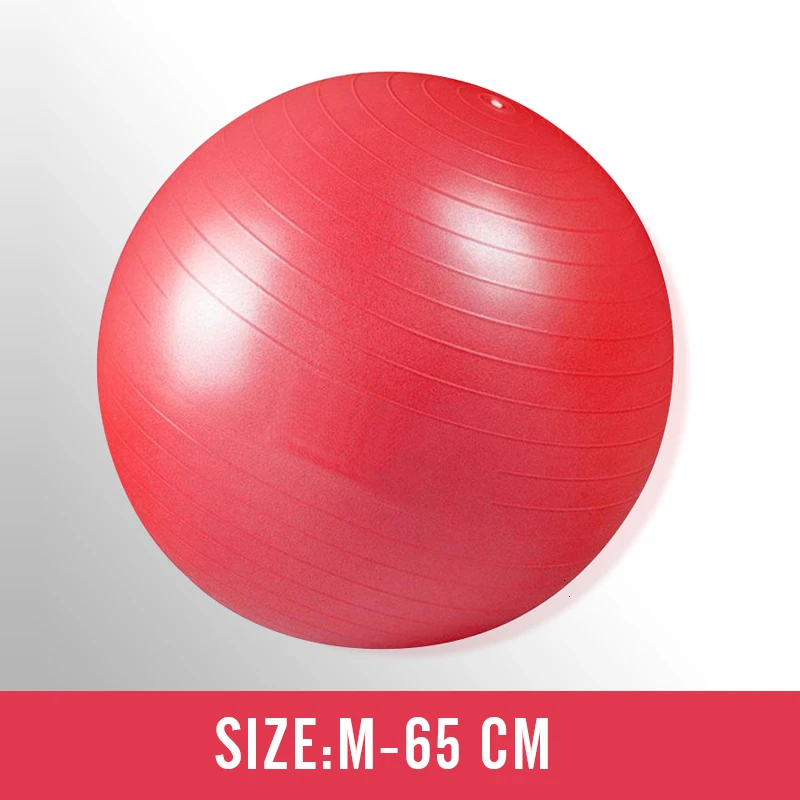 Red 65cm Мужские фитболы с защитой от взрыва 55 см-75 см, мяч для спортзала, профессиональный Пилатес, Йога, фитнес-баланс, стабильный мяч, поддерживает 2200lbs - Цвет: Red 65cm