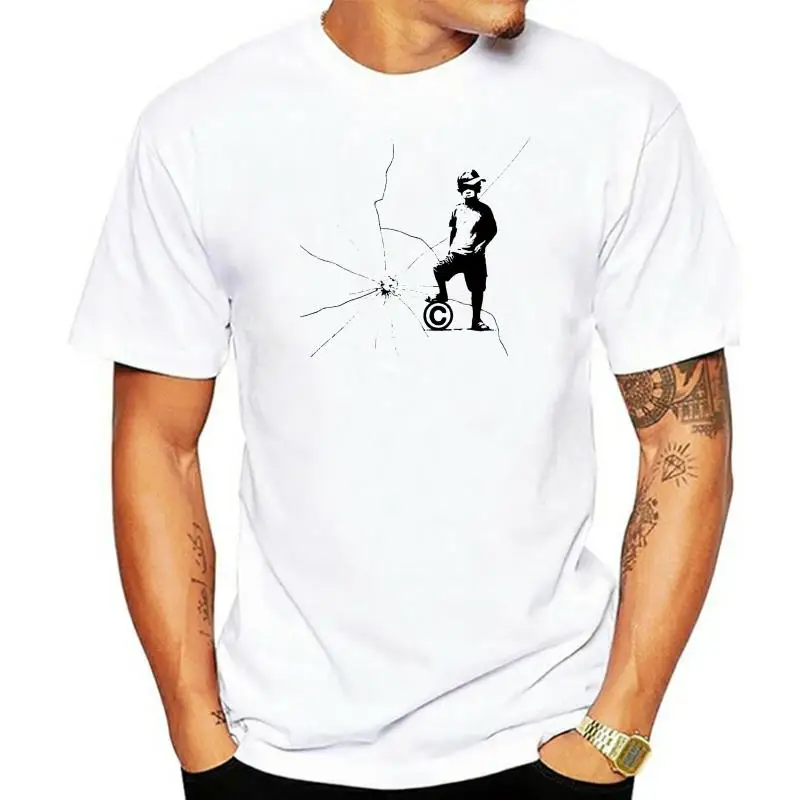 

BANKSY COPYRIGHT BREAKER MEN T-SHIRT - Graffiti Urban Art Piracy