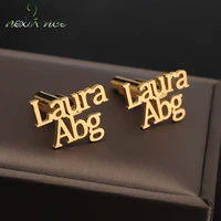 nextvance custom name cufflinks accessories personalized letter cufflinks name logo buttons jewelry alphabet mens wedding gifts