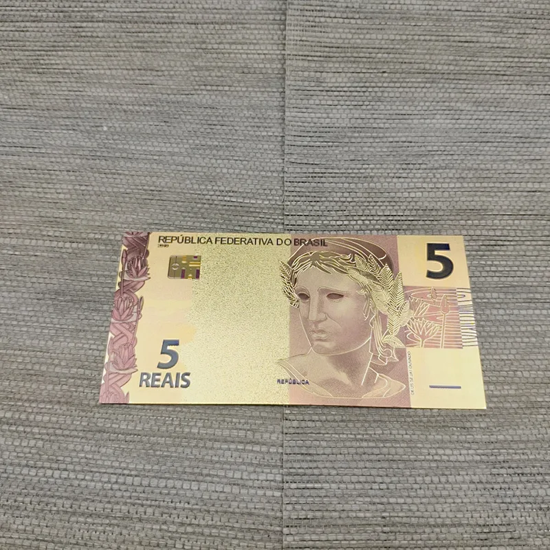 1 шт. Бразилия Bankno 5 Reyals Золотая спиральная платформа для банкнот поделки золотое