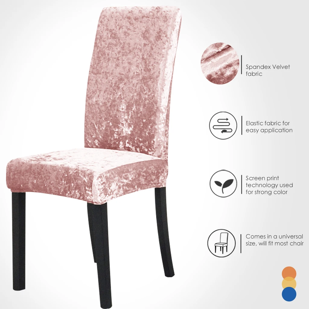 

Chair Covers Velvet Spandex Solid Color Chair Coverfor Hotel Banquet Wedding Universal Size sillas de comedor