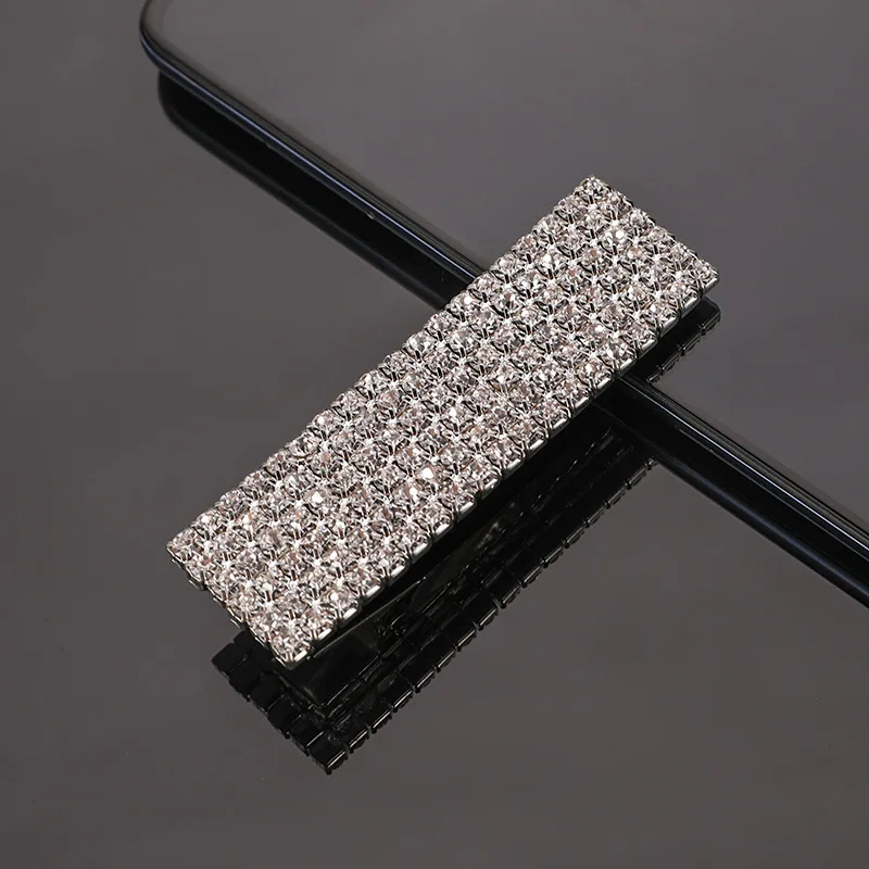 6.5cm Silver Красочные со стразами повязка для волос для женщин качественные металлические ободок для волос круг женские аксессуары для повязки на голову - Цвет: 6.5cm Silver