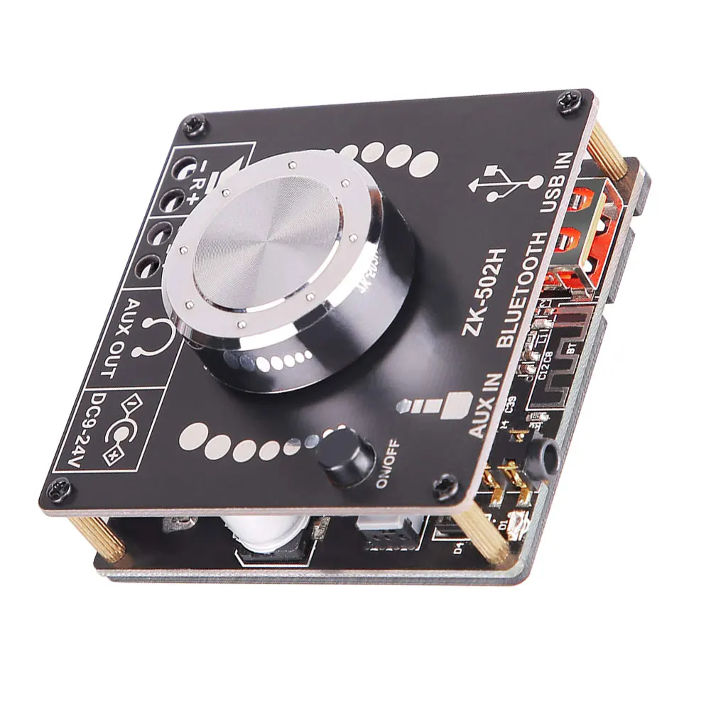

ZK-502H Digital Bluetooth 5.0 Audio Amplifier Board 50W+50W 2.0CH Power AMP with Volume Control AUX USB For Home Theater Speaker