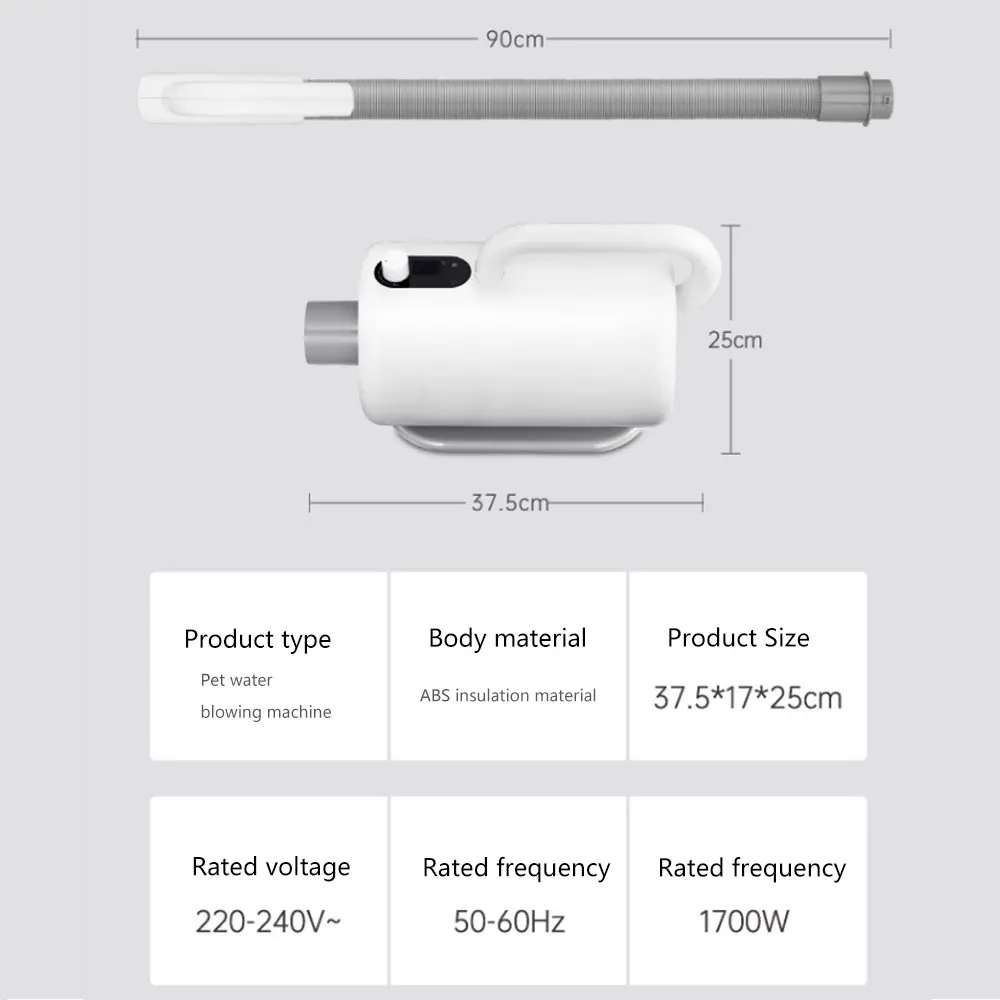 

1700W Intelligent Power Hair Dryer For Dogs Pet Dog Cat Grooming Blower Warm Wind Fast Blow-dryer For Dog Dryer