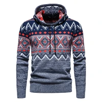 autumn and winter new fashion mens ethnic style sweater jacket mens casual hooded sweater jacket