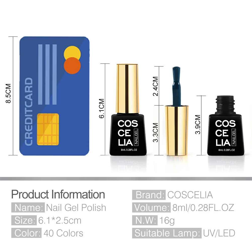 COSCELIA 8 мл Гель-лак для ногтей УФ светодиодный отмачиваемый Гель маникюра