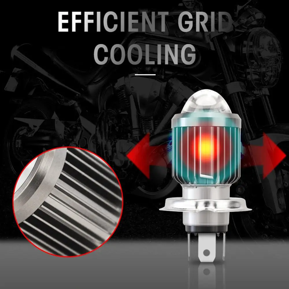 1 шт. H4 H6 BA20D мото светодиодные фары для мотоцикла CSP объектив moto 6000LM Hi Lo лампа