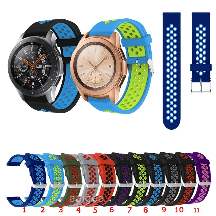 

20mm 22mm Soft Silicone Band Sport Replacement Strap for Samsung Galaxy Watch 42mm 46mm for Samsung Galaxy Watch3 41mm 45mm Band
