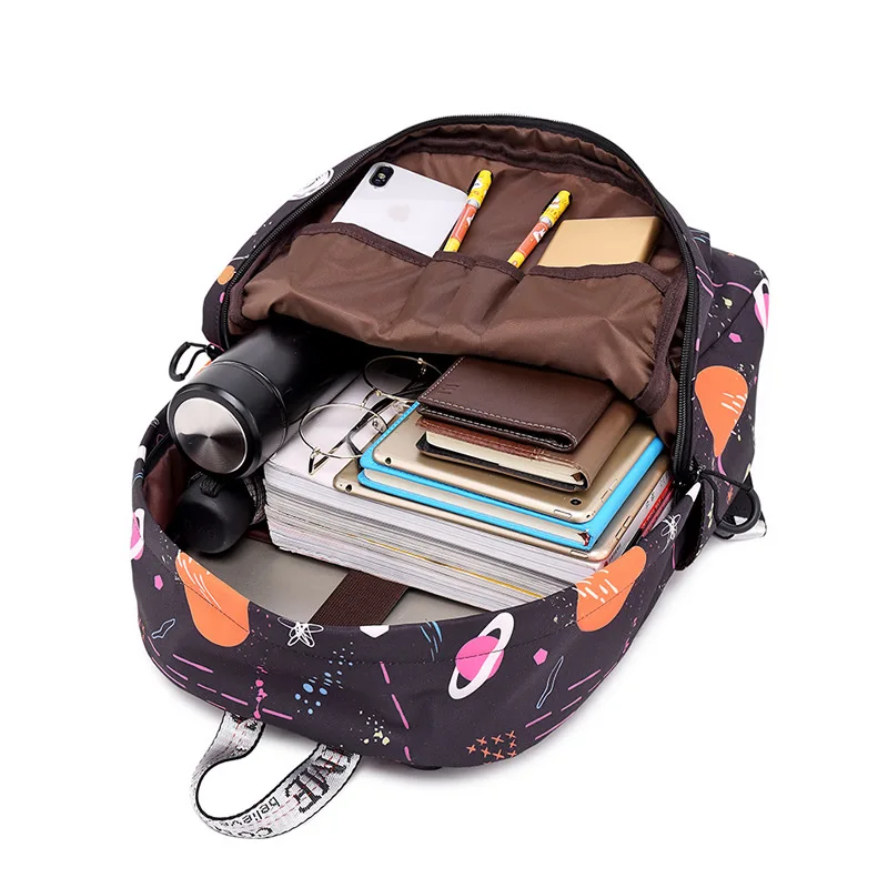 Женский рюкзак для ноутбука 15 6 дюйма водонепроницаемый дорожный с принтом в виде