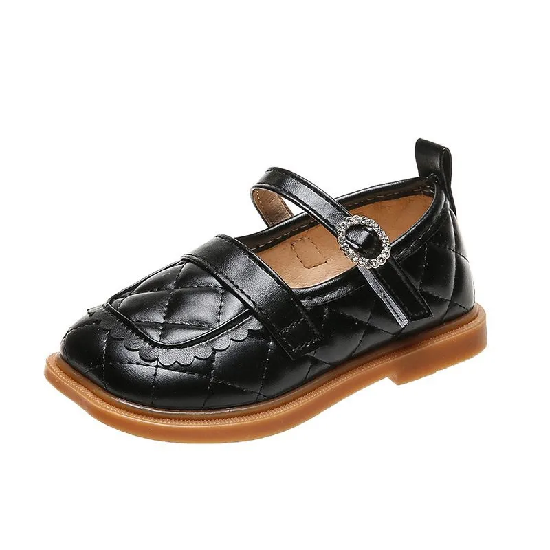 

Kid's Children's Leather Shoes Casual Girls Shoes Baby Toddler Outdoor Square Head Kids Non-slip Girls Single Shoes Princess New