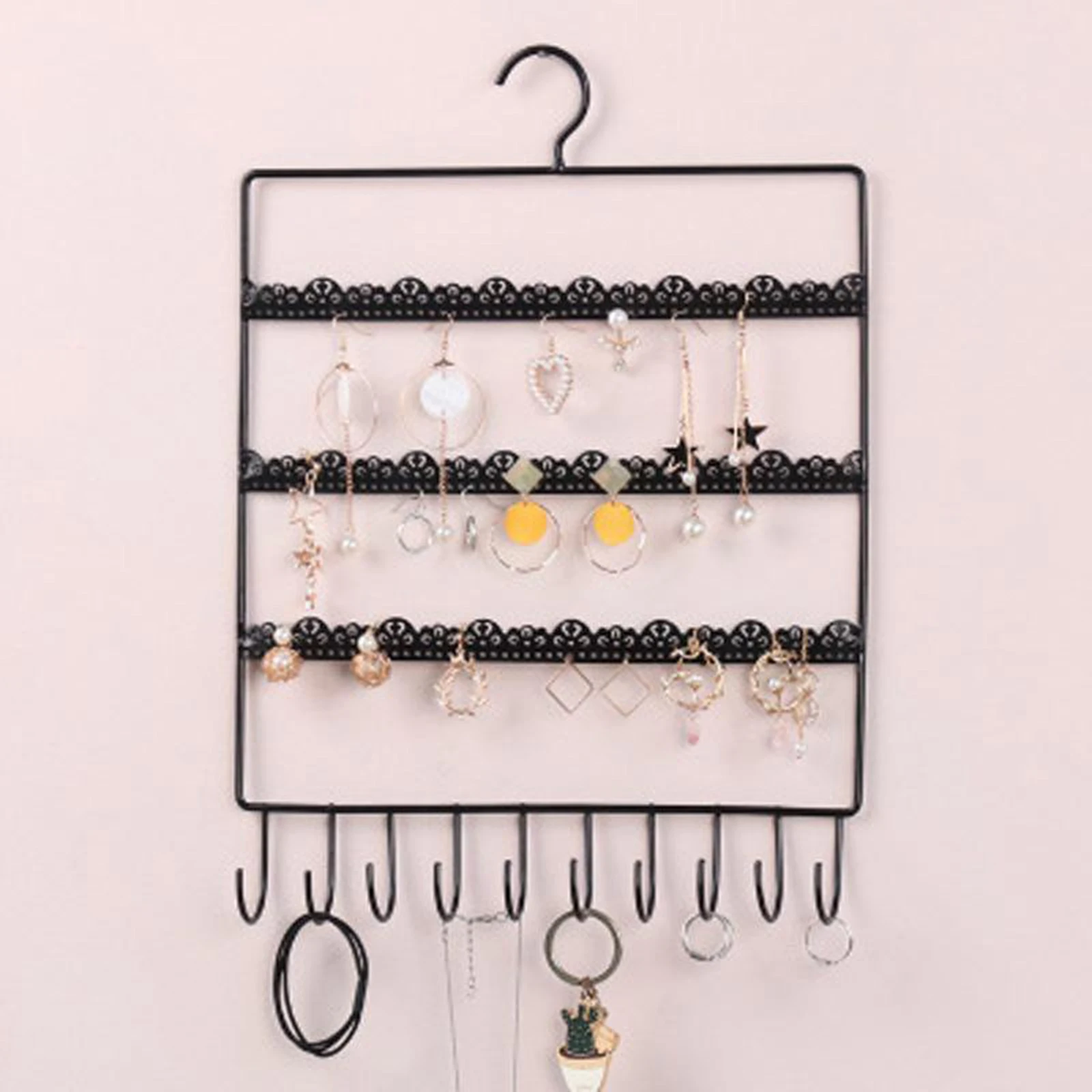 

160 Holes 10 Hooks Earring Necklace Jewelry Holder Display Stand