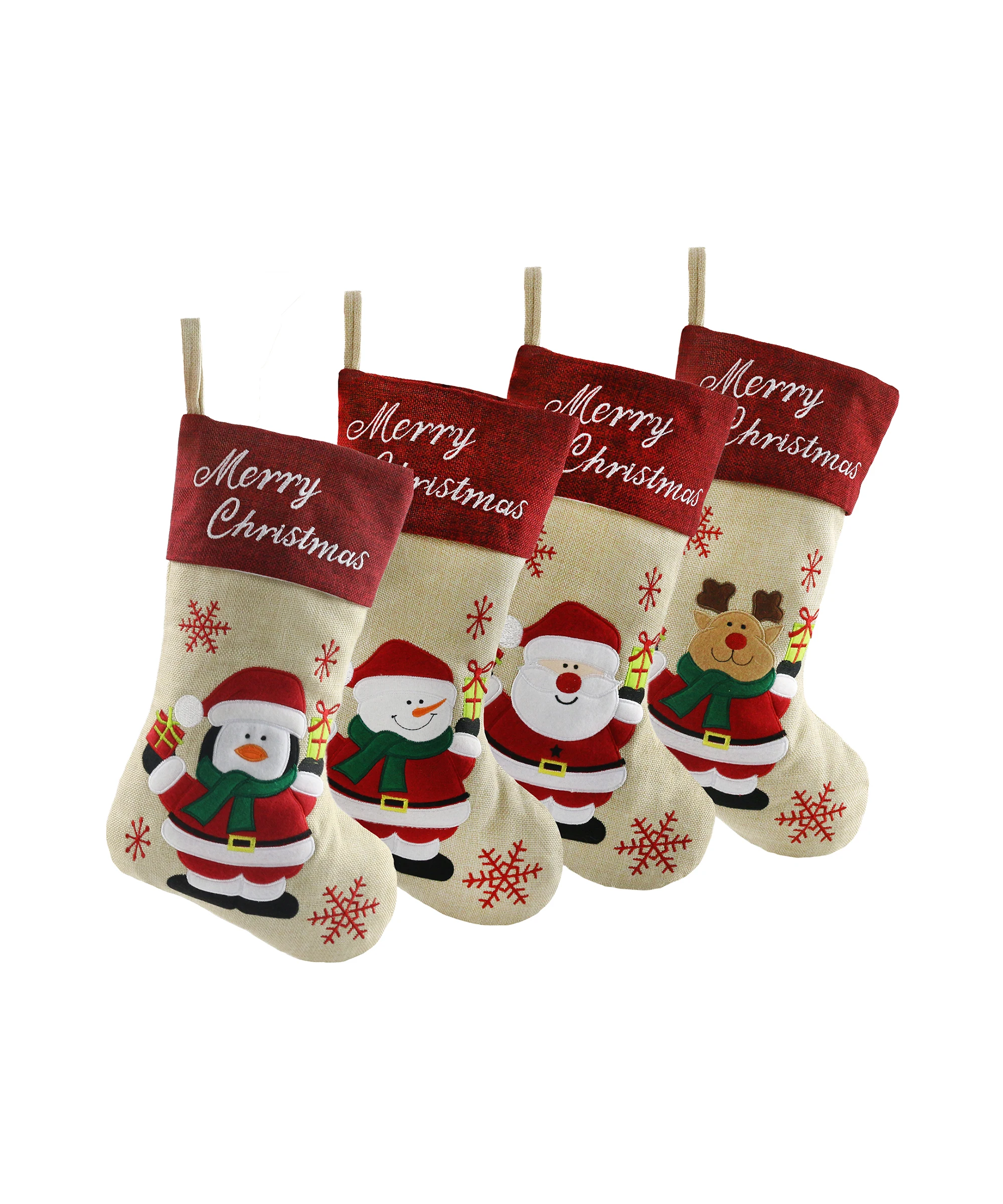 Прямая поставка милые рождественские чулки комплект из 4 разных рождественских