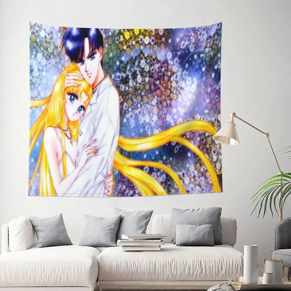 

Tapestry Moonkitty Net Sailor Moon Anime Kawaii Girl Decor Wall Room Home Decoration Hanging Living room Kawaii Aesthetic