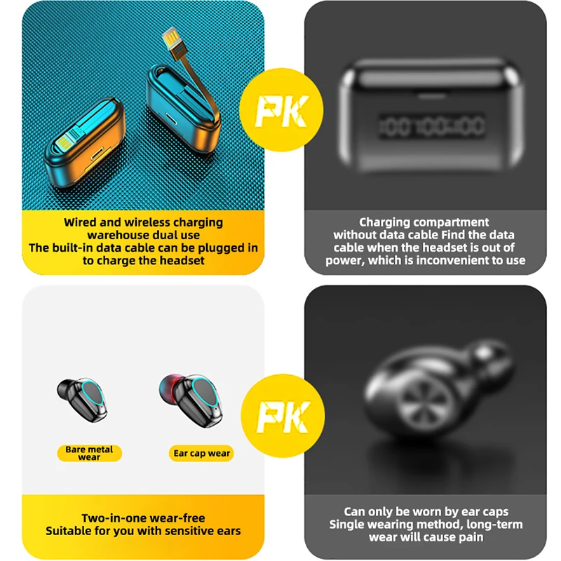 

LIGE Wireless Earphones TWS Bluetooth Wireless Headphones Sports Waterproof Earbuds Bluetooth Stereo Earphone With Charging Box