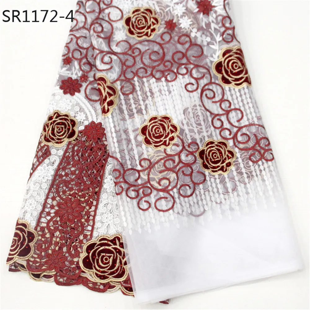 Лидер продаж белая Роскошная свадебная ткань Тюль с вышивкой французская