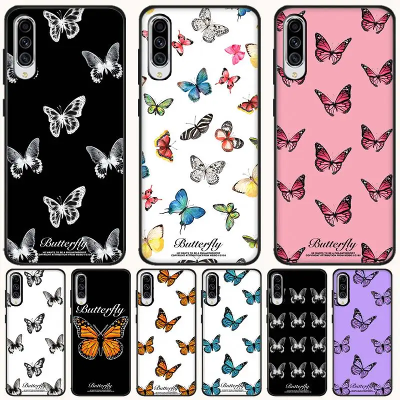 Чехол с милой бабочкой из мультфильма чехлы etui для samsung galaxy A10 A20 A30S A40 A50 A51 A70 A71 note 8 9