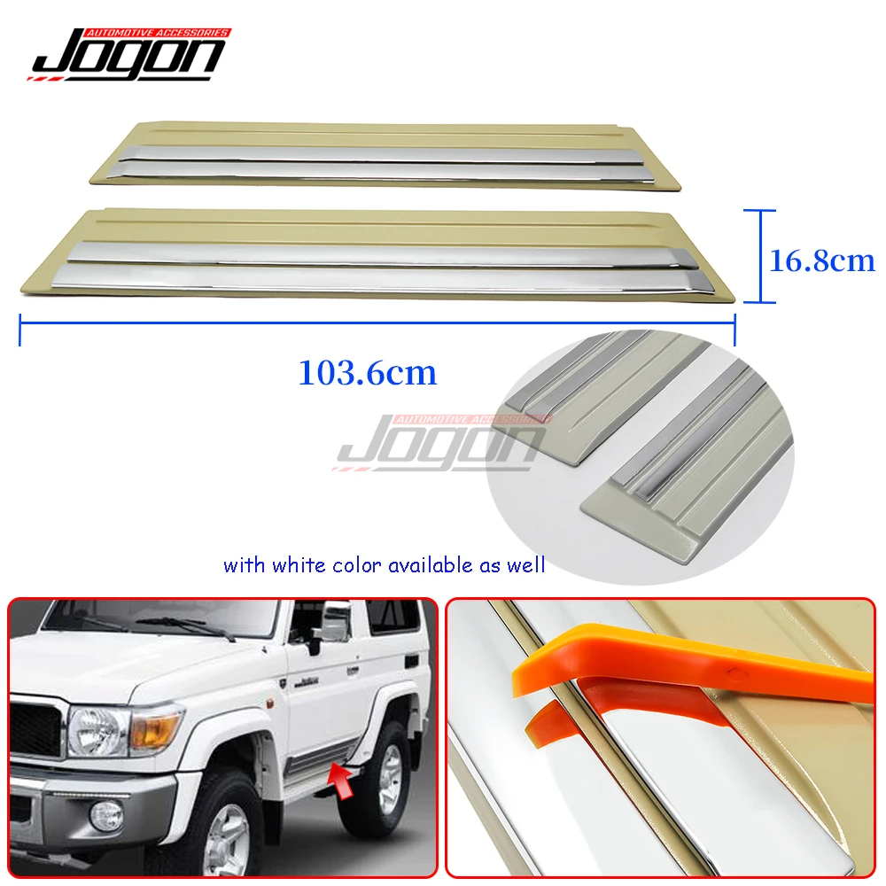 

2pcs ABS Chrome Car Side Door Body Cover Trim For Toyota Land Cruiser 2 Door Pickup LC79 FJ79 J79 HDJ79 Anti-Scratch Accessories