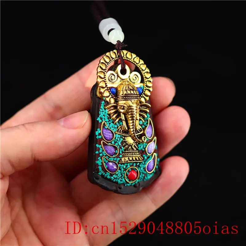 Ожерелье с подвеской в виде слона из сандалового дерева натуральный Модный