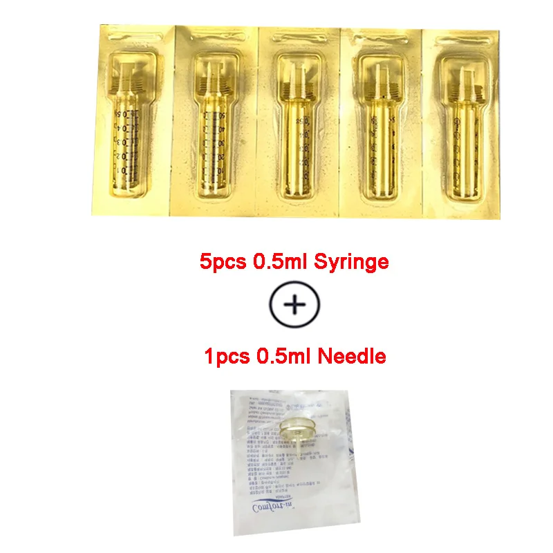 0.5ml Syringe Sets Без иглы инъекции гиалуроновая сыворотка ручка для против морщин водяной Мезотерапия пистолет гиалуроновая ручка высокого давления гиалуроновая ручка - Номер модели: 0.5ml Syringe Sets