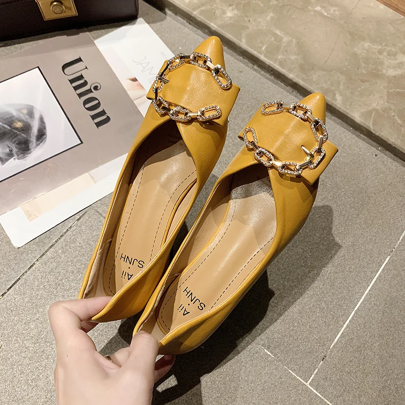 

Women Flats Buckle Sweet Slip on Flat Shoes Shallow Mouth Patent Leather Ballet Flats Bow Women Loafers Fashion Ladies Shoes