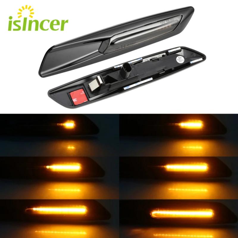 2 шт. динамичные плавные светодиодный поворотники боковые габаритные светильник s Янтарный желтого цвета