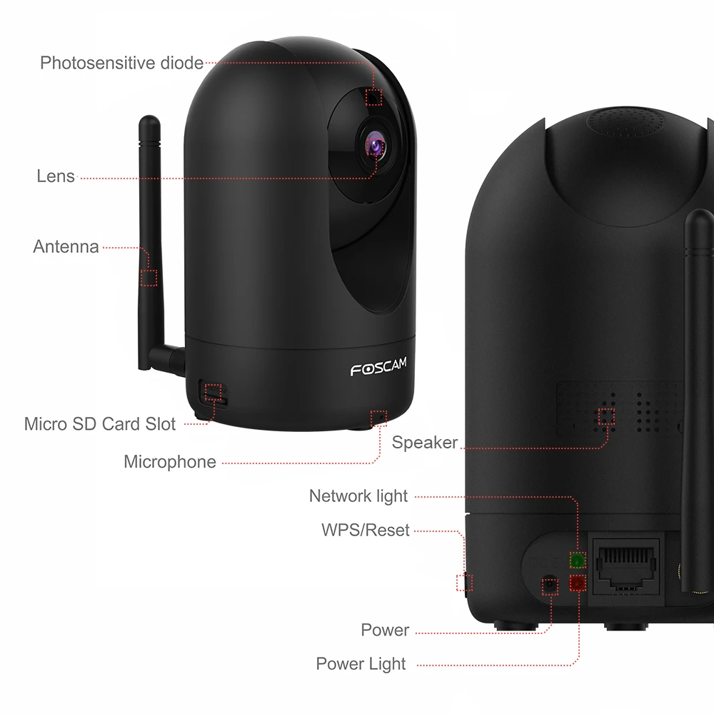 Foscam R2 1080P HD беспроводная камера безопасности WiFi IP домашняя камера бесплатное облако в комплекте 2-Way аудио панорамирование/наклон ночного видения