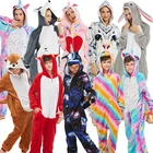 Кигуруми Единорог пижамы для мальчиков и девочек с рисунками Для женщин мужчин Пижамный костюм взрослые комбинезоны с животными риa Единорог, одежда для сна, Косплэй детская одежда для сна, пижамы