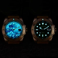 San Martin Sub CuSn8 Bronze Diver Watch Water Ghost Luxury Full Lumed Surfing Dial Sapphire Glass Men Mechanical Watches 20 Bar