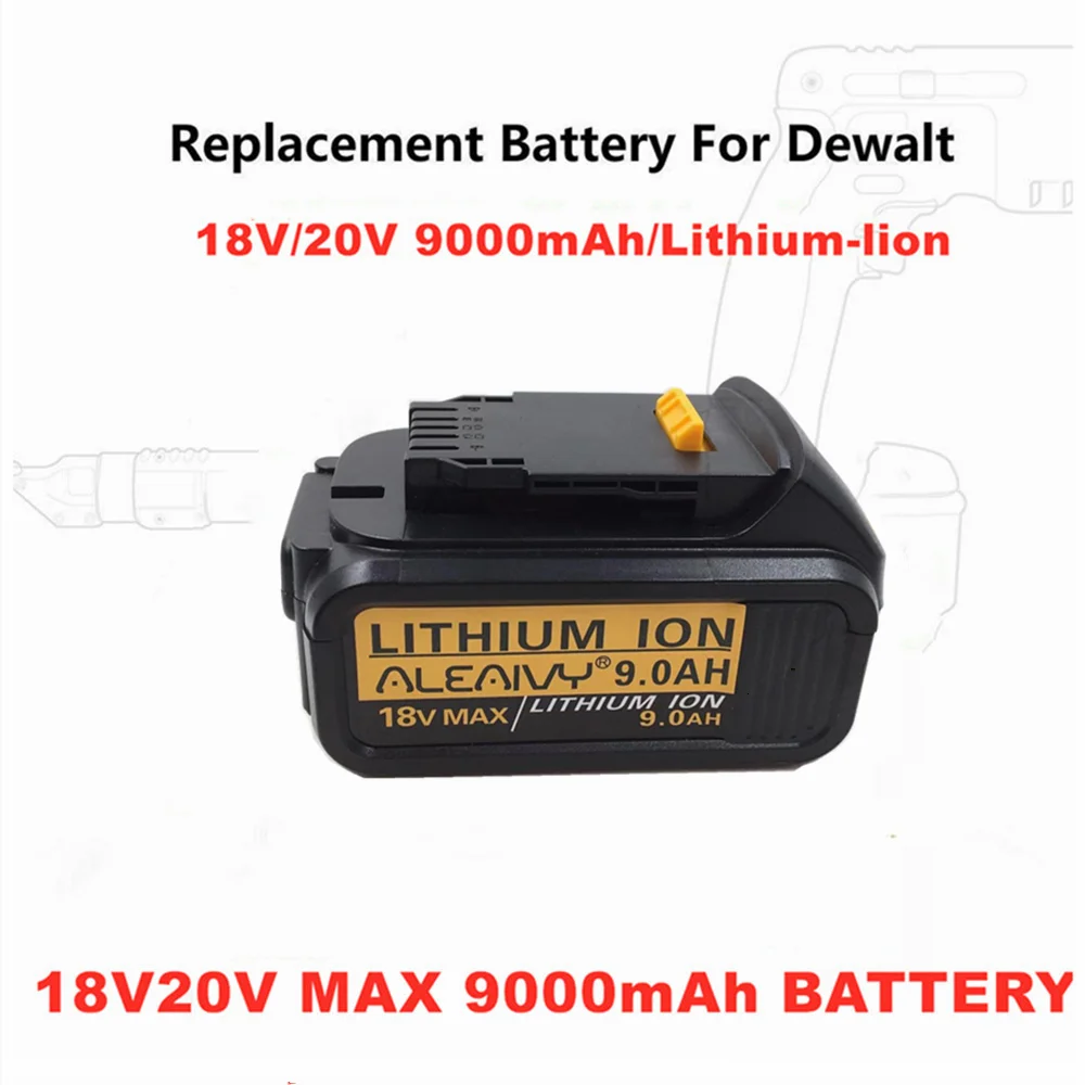 

Aleaivy Original20v 9.0Ah MAX XR Battery Power Tool Replacement for DeWalt DCB184 DCB181 DCB182 DCB200 20V 5A 18Volt 20V Battery
