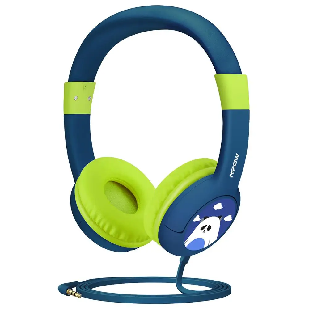 Dark Blue Mpow BH178 Детские проводные наушники, объемная ограничительная гарнитура с Shareport милой пандой, мягкая регулируемая повязка на голову для ПК iPad - Цвет: Dark Blue