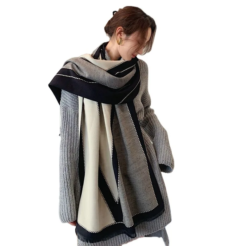 

2020 han edition imitation diamond cashmere scarf female warm long shawl collar fashion joker 3718 autumn and winter