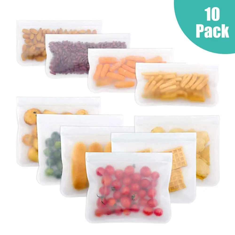 Многоразовые силиконовые пакеты для хранения еды сэндвича жидкость закуски Ланч