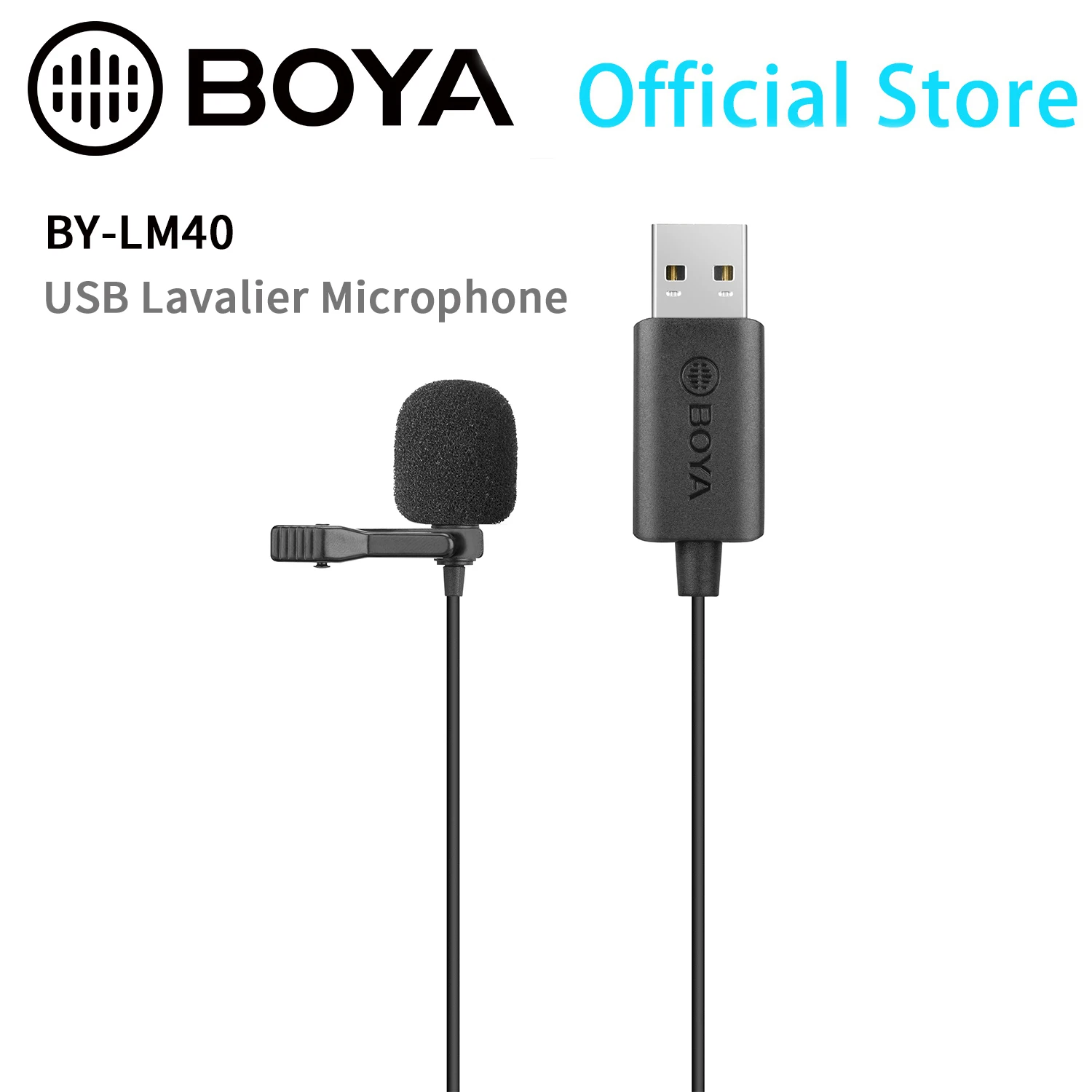 Петличный микрофон BOYA BY-LM40 4 м USB-микрофон для ПК прямых трансляций Youtube записи |