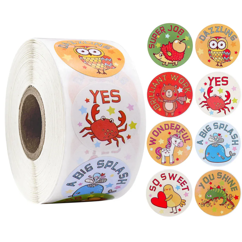 

500Pcs Animal Reward Stickers 1 Inch Classroom Motivational Incentive Stickers for Encouragement Teachers Students Toys Stickers