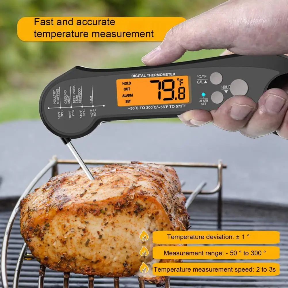 

1 Set Cooking Thermometer Waterproof Double Probe ABS Clear Digital Display Meat Thermometer Kitchen Accessories