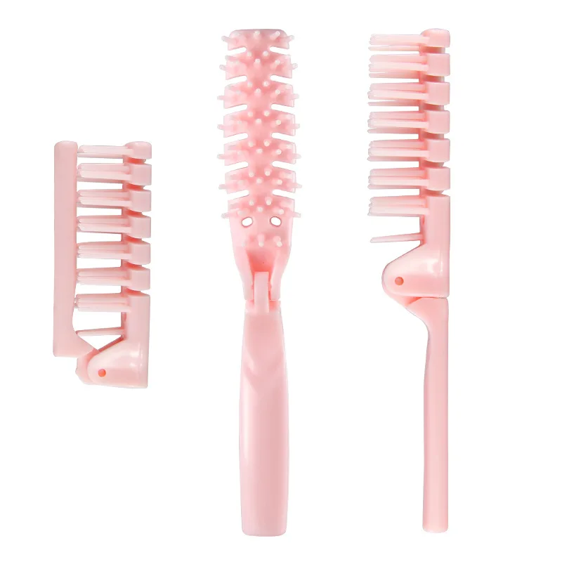 

1pc Foldable Hair Comb Portable Travel Curling Straight Hair Brush Soft Tooth Anti Static Head Massager Hair Styling Accessaries