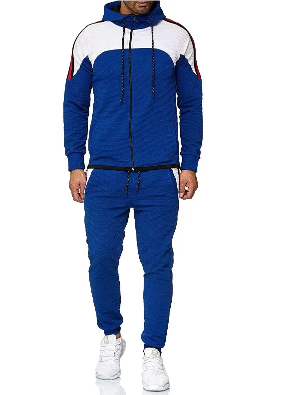 Blue Set Men Брендовый мужской спортивный костюм, модная Толстовка с длинным рукавом, штаны для бега, спортивная одежда в стиле хип-хоп, 2 шт., Ensemble Homme, мужская одежда - Цвет: Blue Set Men
