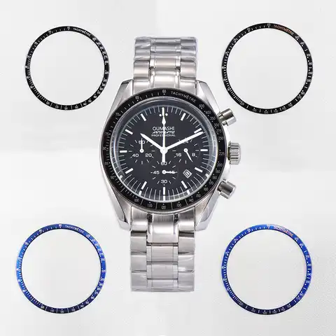 Кольцо для часов OM 38,5 мм, алюминиевая рамка, вставное кольцо для SPEEDMASTER Watch 39 мм, аксессуары для часов, внутренний диаметр 34 мм