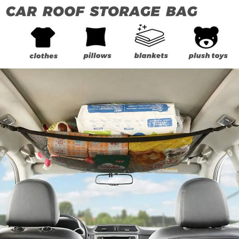 

Car Ceiling Roof Storage Net Trunk Luggage Net Pocket Portable Interior Sundries Isolation Organizer Bag