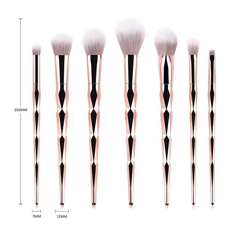 Fashion 7pcs Gold Unicorn Makeup Brush Set Diamond Foundation Blending Power Eyeshadow Brush Cosmetic Beauty Make Up Tool Kit