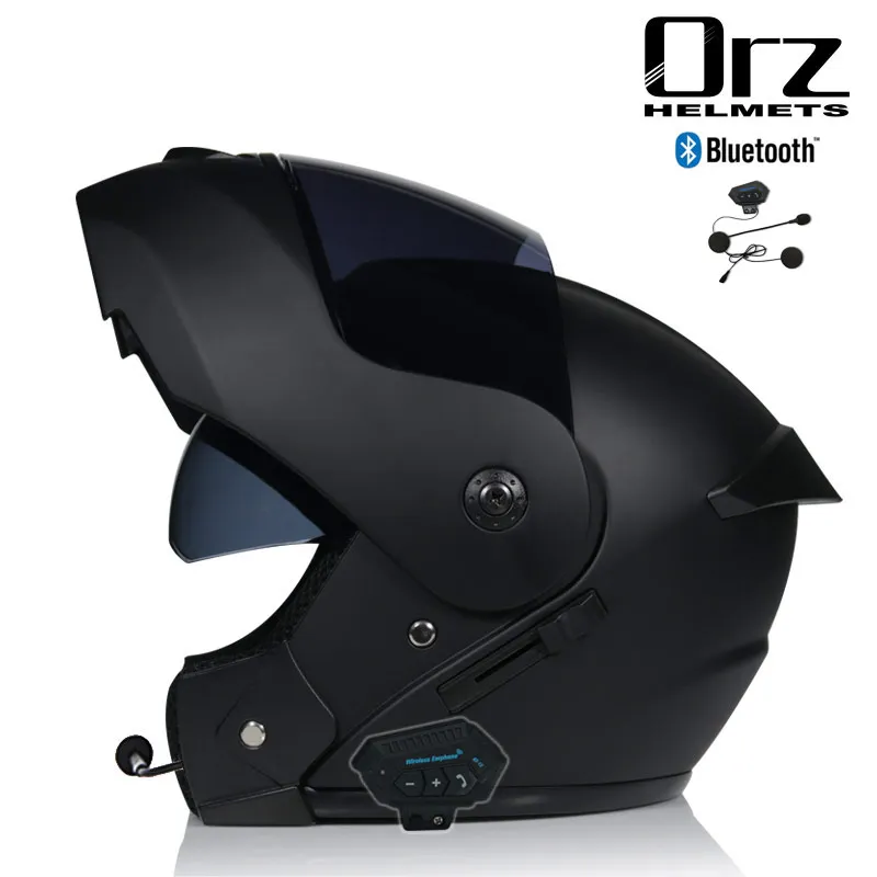 Мотоциклетный шлем с Bluetooth откидной из АБС на все лицо гоночный сертификация Dot |