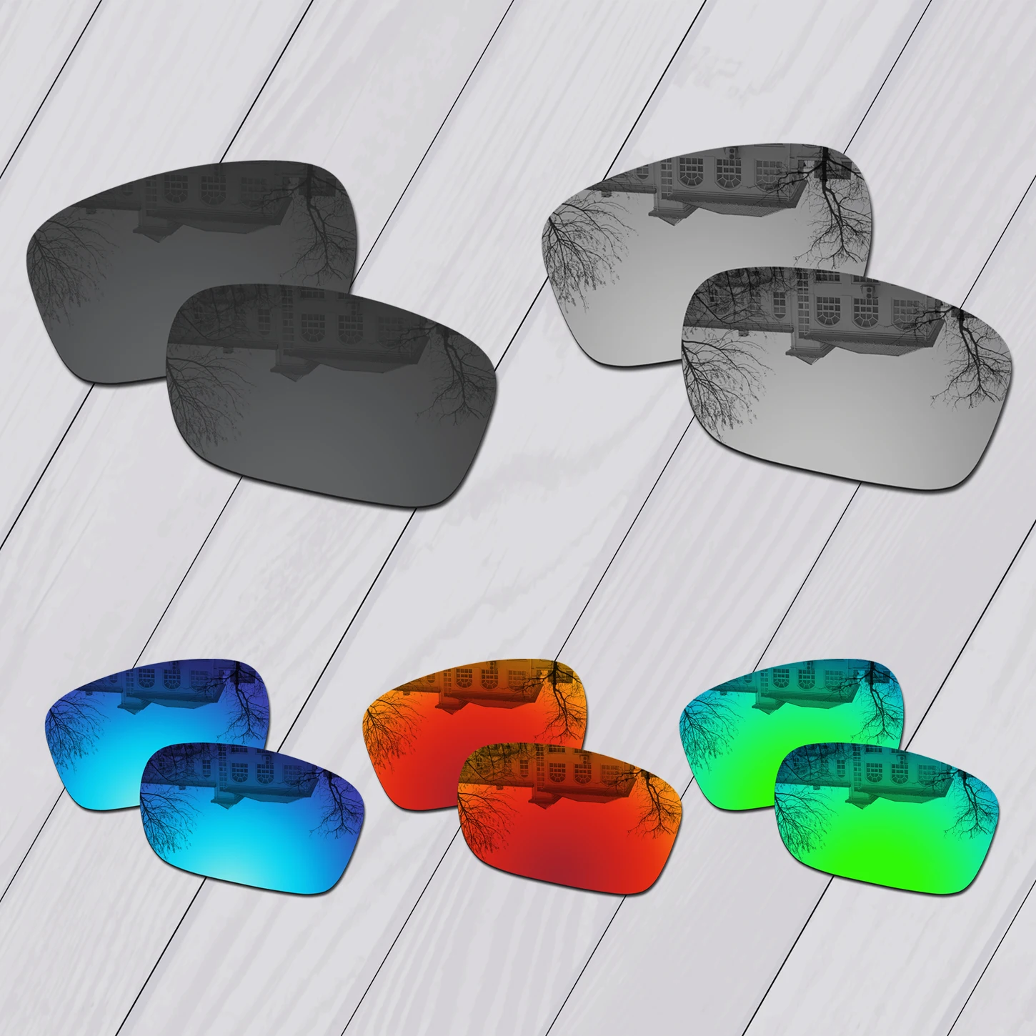 Очки солнцезащитные женские поляризационные 5 пар черные серебристые голубые