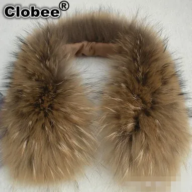 Outwear Winter 100% Real Natural Raccoon Dog Fur Collar Women Big Office Fluffy Casual Luxury Coat Scarves V662 | Аксессуары для